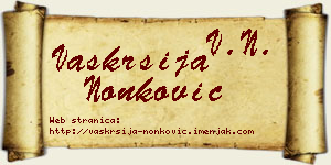 Vaskrsija Nonković vizit kartica